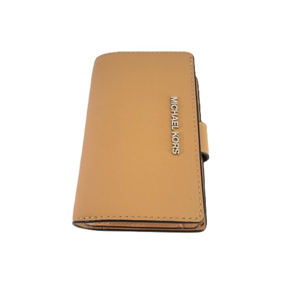 Michael Kors Jet Set Travel Medium Bifold Zip Coin Wallet Peanut Leather - Picture 5 of 9